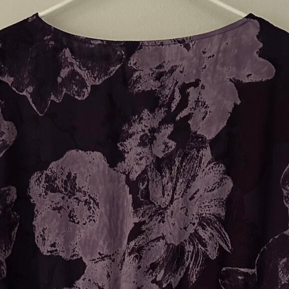 Vintage AB Studio Peplum top Floral dolman sleeves  whimsigoth fairy Y2K goth M - Picture 8 of 11